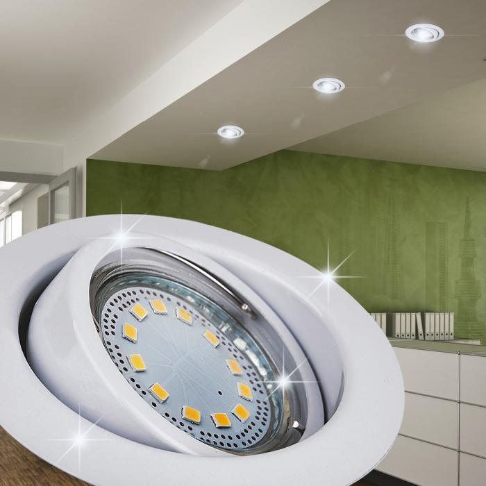 LED plafond Ø86mm, Blanc, Projecteur salle de bain