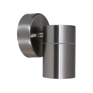 Spotlight vegglampe UTE Ø60mm | Samtids | sølv | Veggspotlight i rustfritt stål veggspotlight
