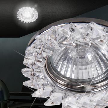 Kristal Plafondlamp Ø83mm | Chroom | Spotlight Inbouw Plafondlamp
