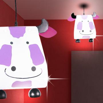 Cow Hanging Lamp Purple