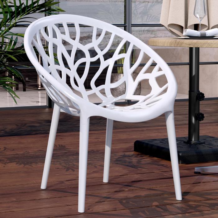 AS, Chaise design en plastique, Blanc, Plastique