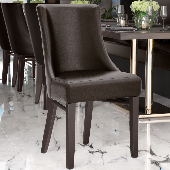 AMY | Leather Restaurant Chair | Dark brown | Leather