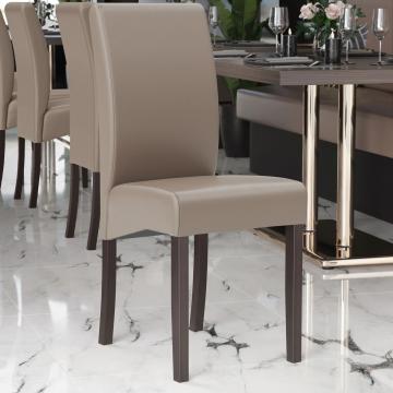 LEO | Leather Restaurant Chair | Taupe | Leather