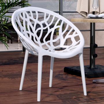 AMAZONAS | Designer Plastic Chair | White | Plastic | Stackable