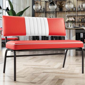 DINER | Panchina American Diner | Rosso | A righe | L:H 110 x 48 cm | A righe
