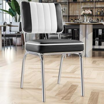 DINER STEEL CHROME | Diner Chair | Black | Leather