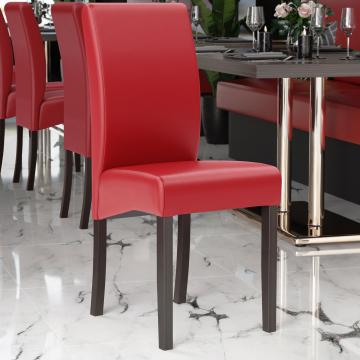 LEO | Leather Restaurant Chair | Red | Leather
