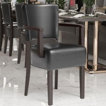 LUCA ARM | Restaurant Chair | Black | Leather