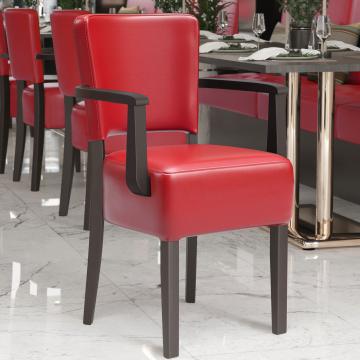 LUCA ARM | Restaurant Chair | Red | Leather