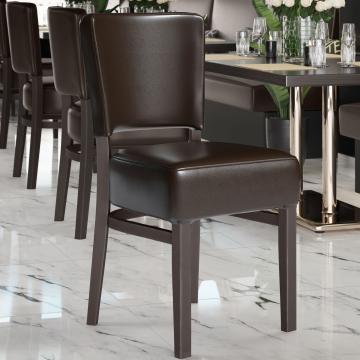 LUCA SMALL | Restaurant Chair | Dark brown | Leather