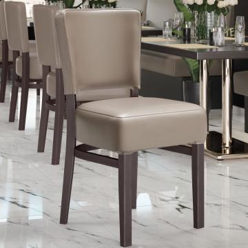LUCA SMALL | Restaurant Chair | Taupe | Leather