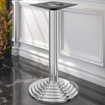 PYRAMIDE | Underrede till högt bord | Rostfritt stål | Fot: Ø 45 cm | Kolonn: 7,6 x 109 cm
