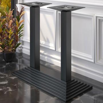 PYRAMIDE | Base de mesa de bar con doble columna | Negro | Ancho:Fondo 40 x 73 cm | Columna: 8 x 109 cm