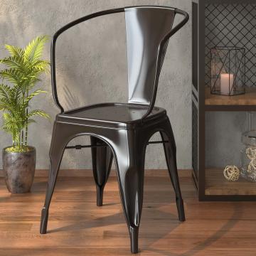 CALIFORNIA ARM | Tolix Style Chair | Black Matt | Metal