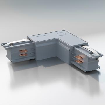 L Lighting Track Connector | Feeder / Surface mount | Light grey | 110V - 415V | 3 phases
