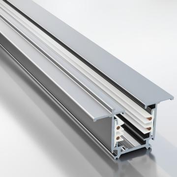 Track Lighting Rail | Flush mount | Light grey | 93cm / 110V - 415V | 3 phases