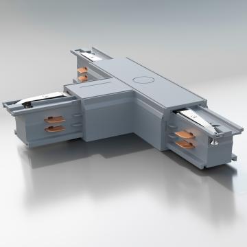 T Lighting Track Connector | Feeder / Surface mount | Light grey | 110V - 415V | 3 phases