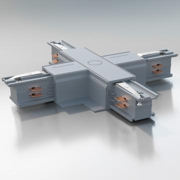 X Lighting Track Connector | Feeder / Flush mount | Light grey | 110V - 415V | 3 phases