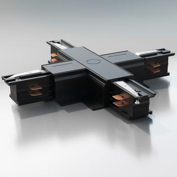X Lighting Track Connector | Feeder / Flush mount | Black | 110V - 415V | 3 phases