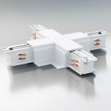 Connecteur type X pour rail | Alimentateur / Installation | Blanc | 110V - 415V | 3 phases