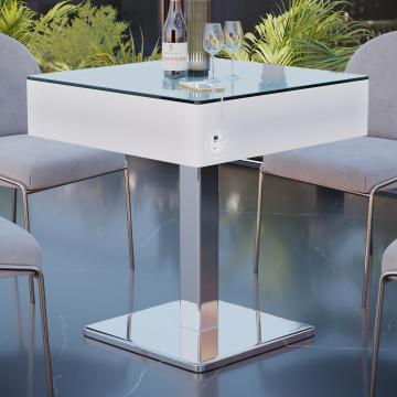 COOZY | Table de cocktail LED | L:P:H 70 x 70 x 76 cm | RGB | Batterie | Carré