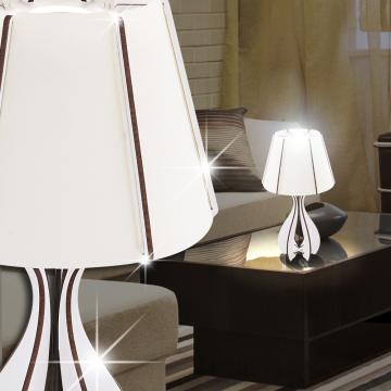 Schirm Tisch Leuchte ↥300mm | LED | Klassisch | Stoff | Weiß | Textil