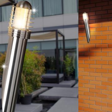 Ship's Torch Light OUTSIDE 420mm | Modern | Maritime | Silver | Stainless Steel | Wall Lamp