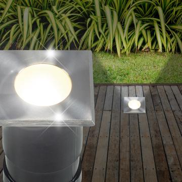 Gulv innfelt spotlight UTE Ø47mm | LED | sølv | rustfritt stål