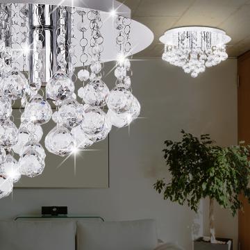 Lampe de plafond en cristal Ø350mm | Moderne | Chrome