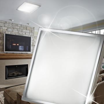 Decken Leuchte Weiß | Chrom | Glas | Lampe Quadratisch Deckenlampe Deckenleuchte