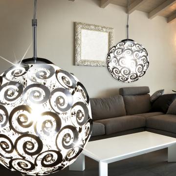 Ball pendant lamp Ø300mm | Modern | Chrome | Aluminium
