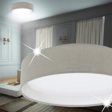 Schirm Decken Leuchte Ø320mm | LED | Klassisch | Stoff | Braun | Grau | Textil