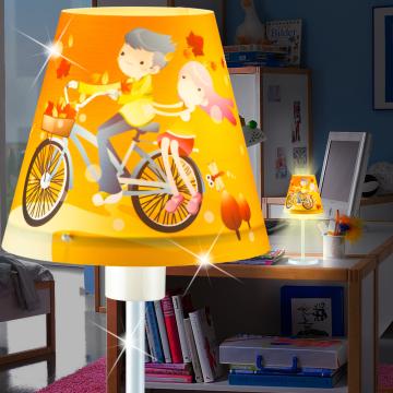 Lampa stołowa Bicycle ↥300mm | Tkanina | Klosz | Dzieci | Żółty