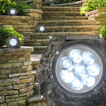 Stone Solar Light Ø155mm | LED | Brown | Grey | Stone