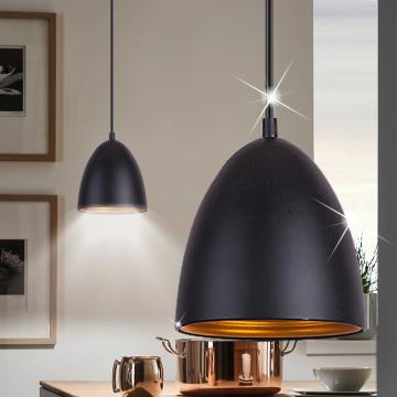 Lámpara colgante moderna Ø160mm | Shabby | Vintage | Negra | Dorada | Alu