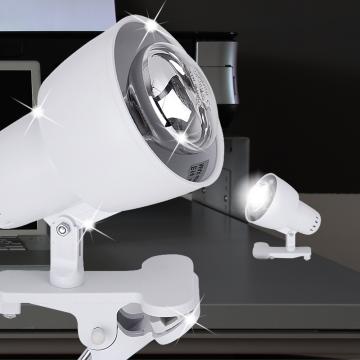 Klemm ↥150mm | Weiß | Lampe Bürolampe Büroleuchte Klemmlampe Klemmleuchte