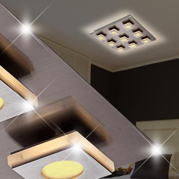 LED Decken Leuchte Modern | Silber | Alu | Lampe Quadratisch Deckenlampe Deckenleuchte