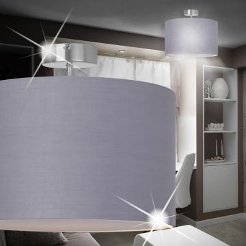 Lámpara de techo con pantalla Ø400mm | Clásica | Tejido | Gris | Textil