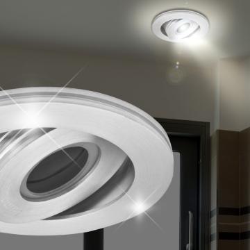 Sufitowa lampa wpuszczana LED Ø50mm | srebrna | reflektor