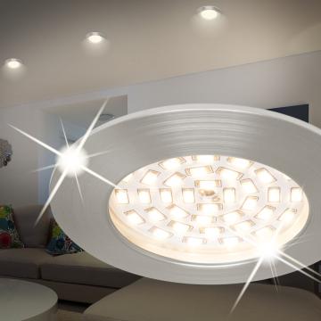 LED de techo Ø100mm | Plata | Foco de baño | Lámpara de baño empotrada