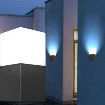 Wand Leuchte AUSSEN Ø85mm | LED | Modern | Anthrazit | Schwarz | Alu