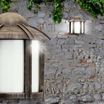 Lanterna da parete ESTERNA Ø235mm | Casa di campagna | Rustico | Dorato | Ottone