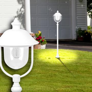 Lantern Bollard Light ↥1320mm | Vit | Aluminium