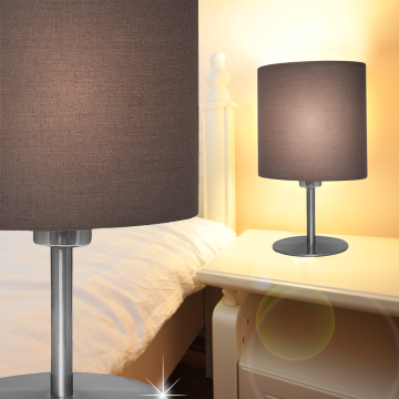 Lámpara de mesa con pantalla ↥235mm | LED | Tejido | Gris | Tejido | Textil