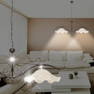 Lámpara colgante de cristal de Murano Casa de Campo | Rústico | Negro | Beige | Cobre