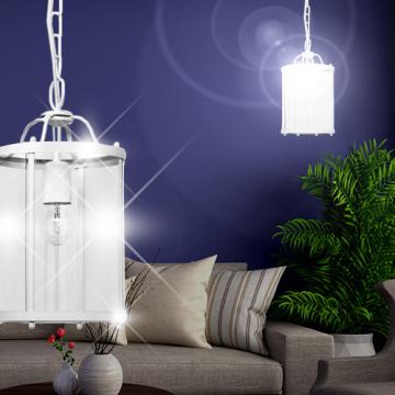 Lantern Hanging Lamp Antique | Maritime | White | Glass | Aluminium