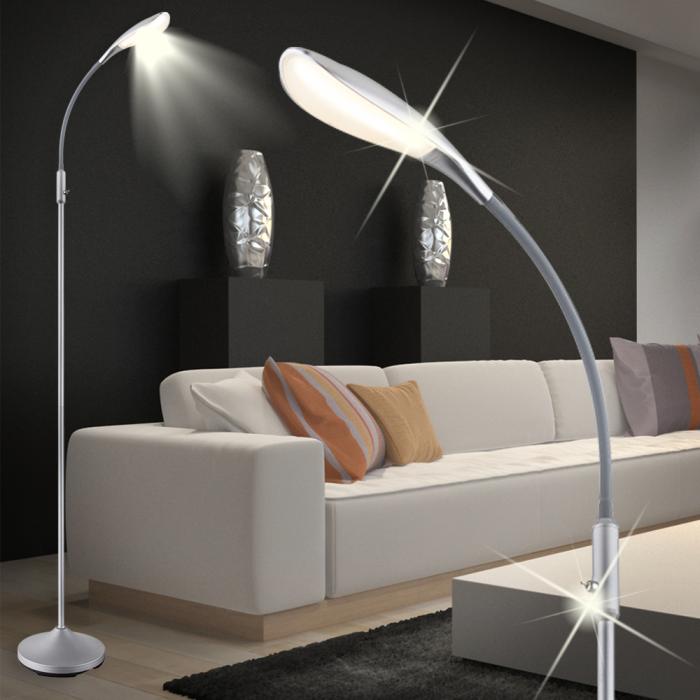 telt Syd Fleksibel LED gulvlampe ↥1840mm | Moderne | Sølv | Alu - GGM Möbel International GmbH
