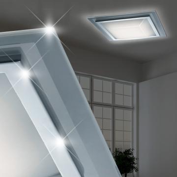 LED Decken Leuchte Weiß | Glas | Lampe Quadratisch Deckenlampe Deckenleuchte