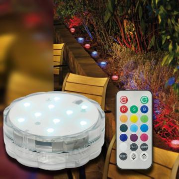 Deko Party Lampe EXTERIEURE Ø70mm | RGB | Dimmable | Télécommande | Moderne | Transparent | Clair | Plastique