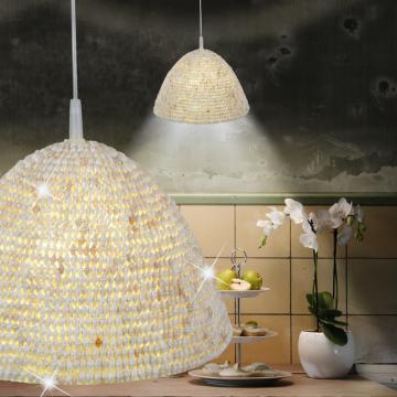 Shell pendant lamp Mediterranean | White | Beige